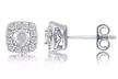 1/2 CTTW Diamond Halo Stud Earrings in Solid 10K White Gold by Brilliant Diamond - Second Medium