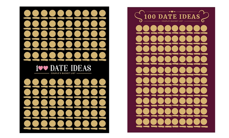 Image 1: 100 Dates Scratch off Bucket List Poster