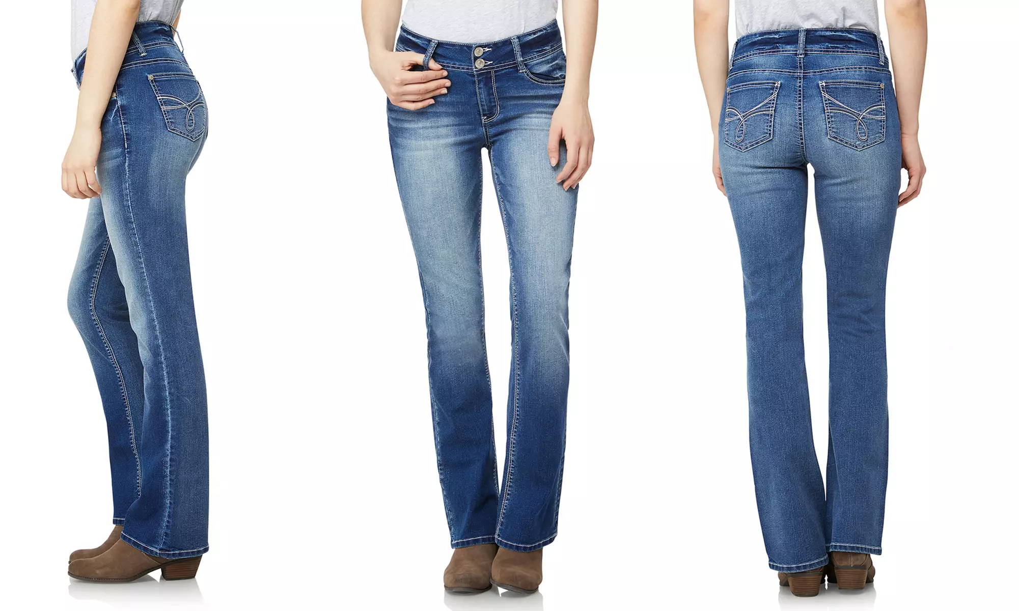 WallFlower Women's Luscious Curvy Bootcut Jeans - Second Medium
