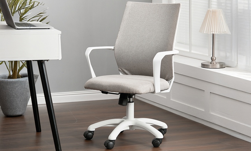 Image 1: Ergonomic Office Chair, Sleek Design with Adjustable Height