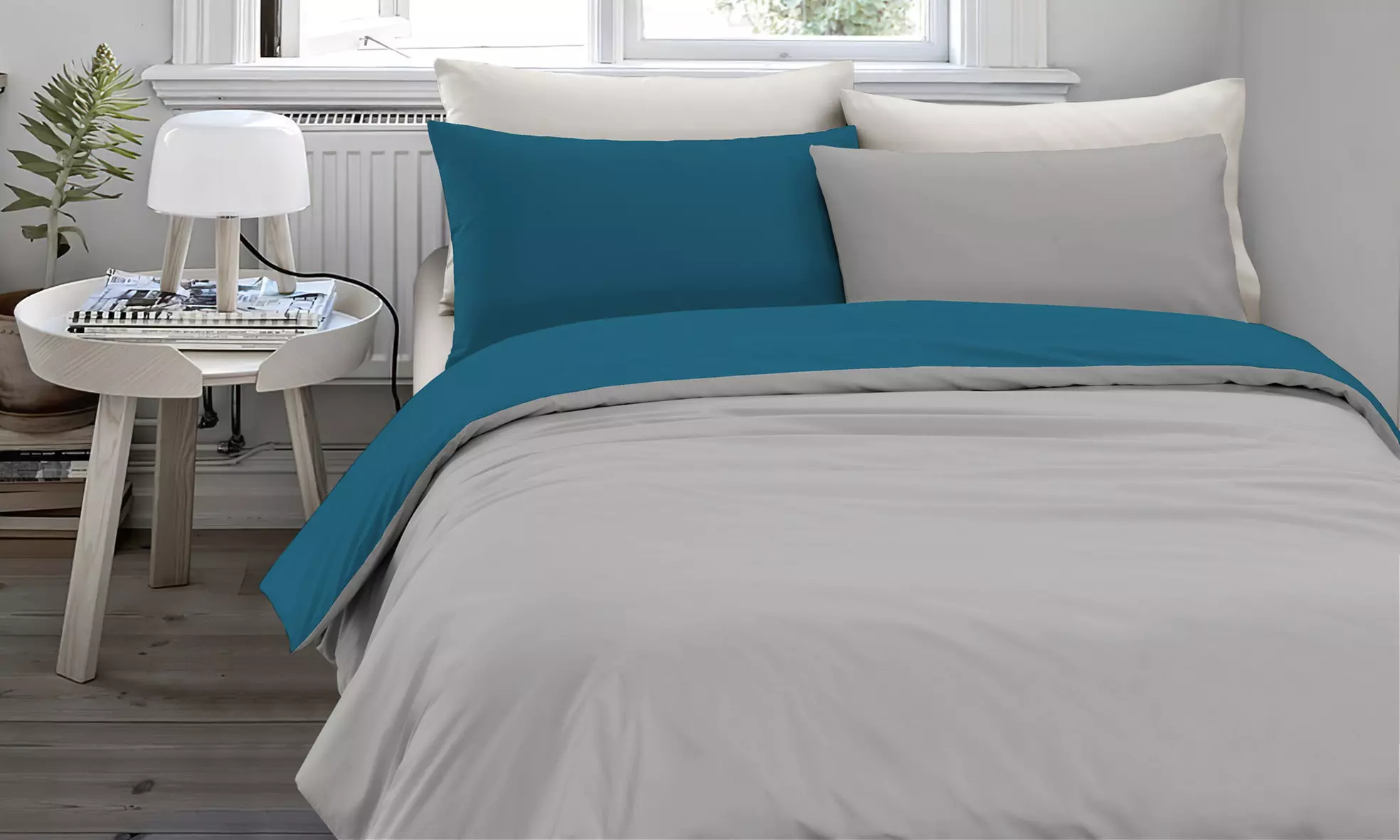 Copripiumino no stiro bicolore