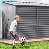 Image 9: Outsunny Galvanised Metal Garden Shed with Foundation Kit 5ft x 9ft 