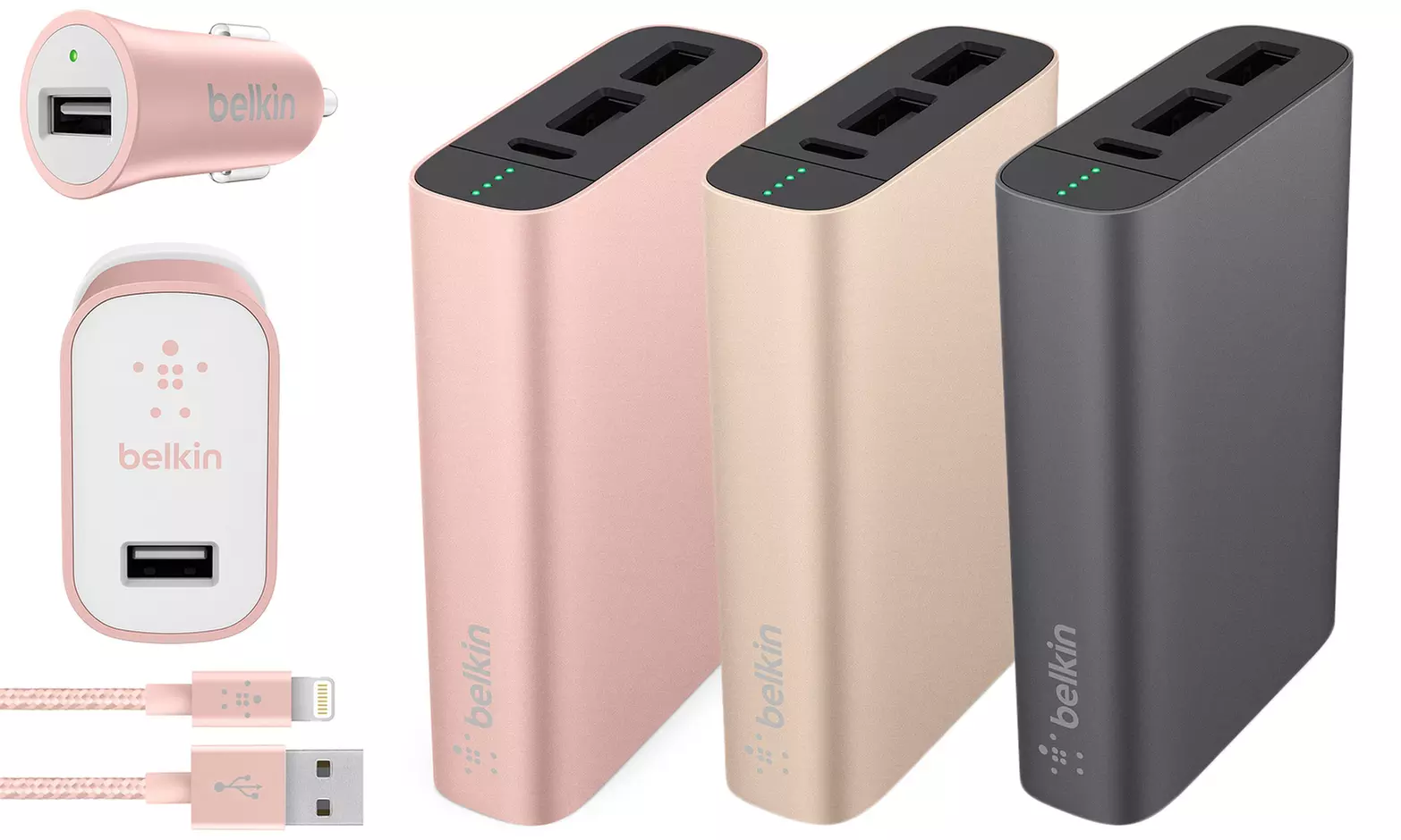 Pack voyage Belkin - iPhone et iPad- Chargeur allume cigare - Chargeur secteur - Batterie de secours - Câble iPhone MFI - Primary Image