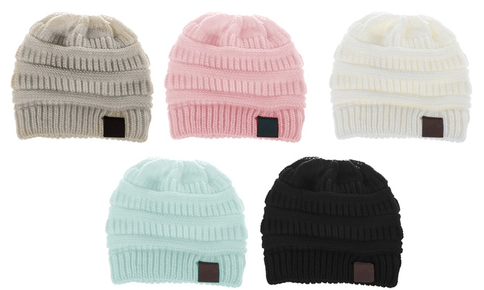 Bonnet queue de cheval pour fille