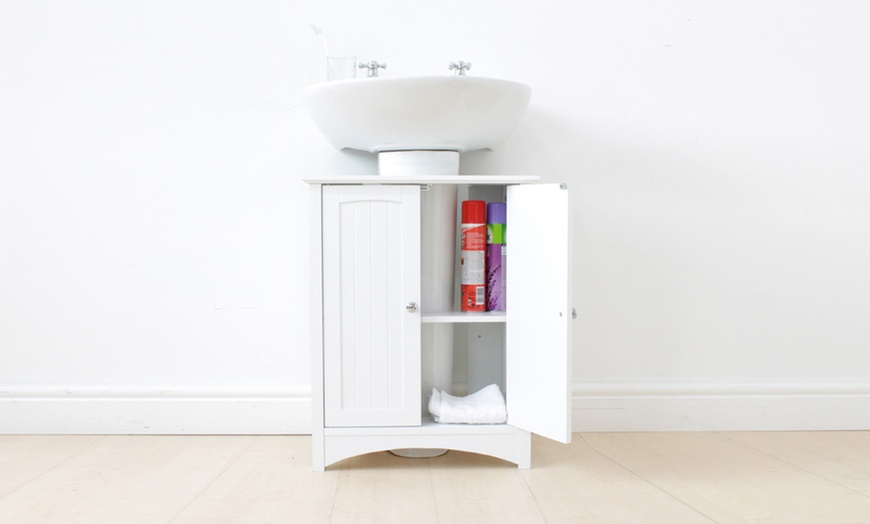 Image 2: White Under Sink Cabinet