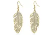 Feather-Design Drop Earrings - Second Medium