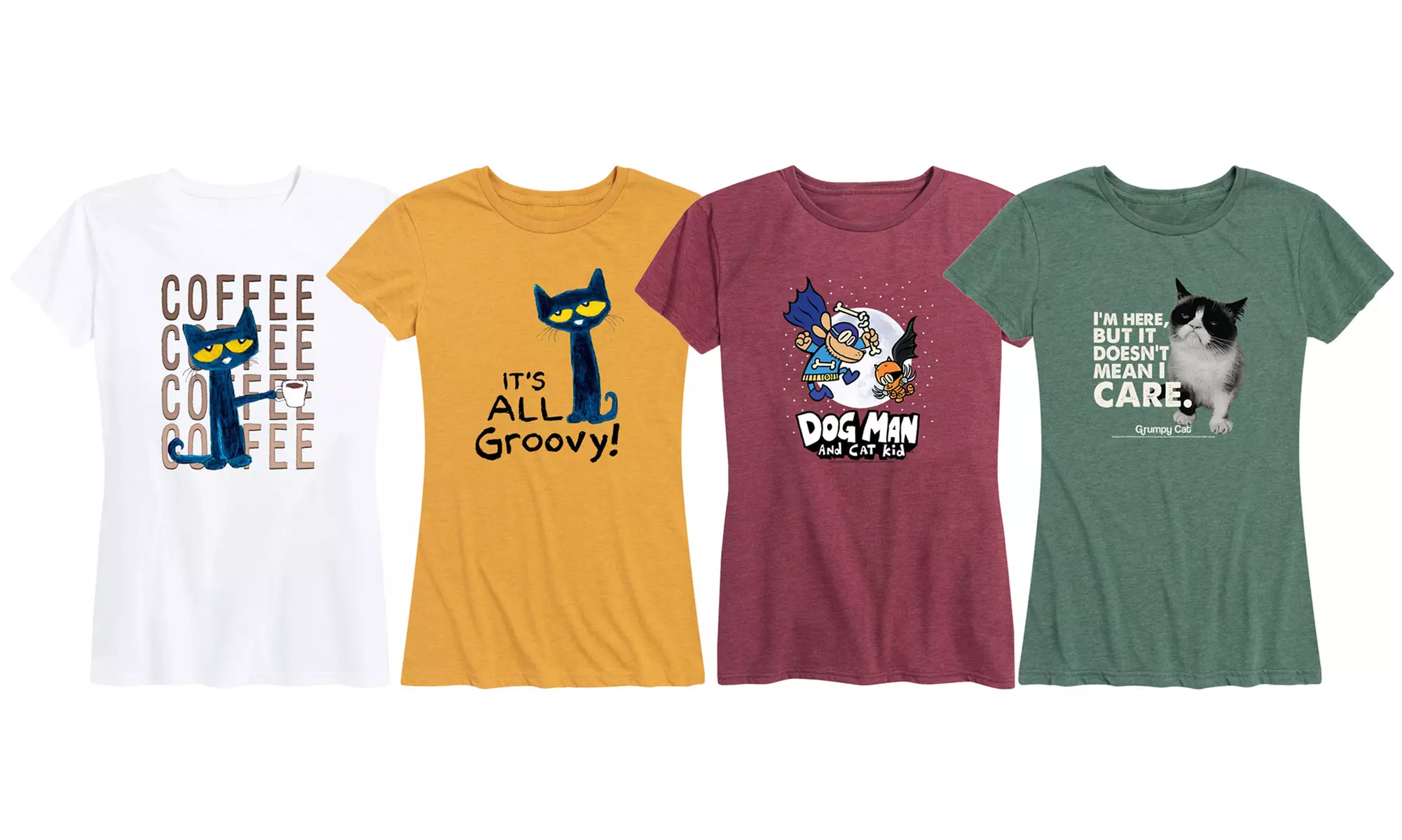 Instant Message: A Teacher's Fave Characters; Pete the Cat, Dog Man, Grumpy Cat T-shirts
 - Primary Image
