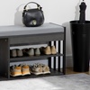 Image 1: HOMCOM Shoe Storage Bench with Padded Seat and Boot Shelf