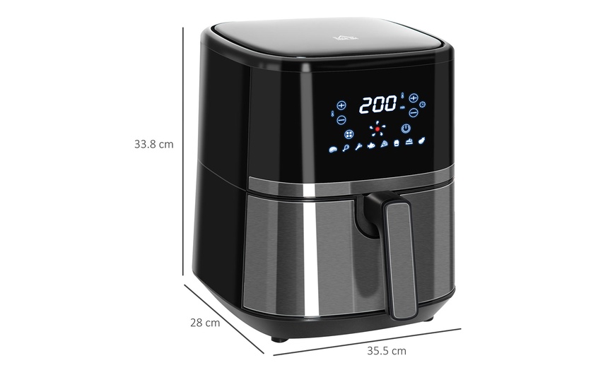 Image 4: HomCom 4.5L Air Fryer Oven with Digital Display