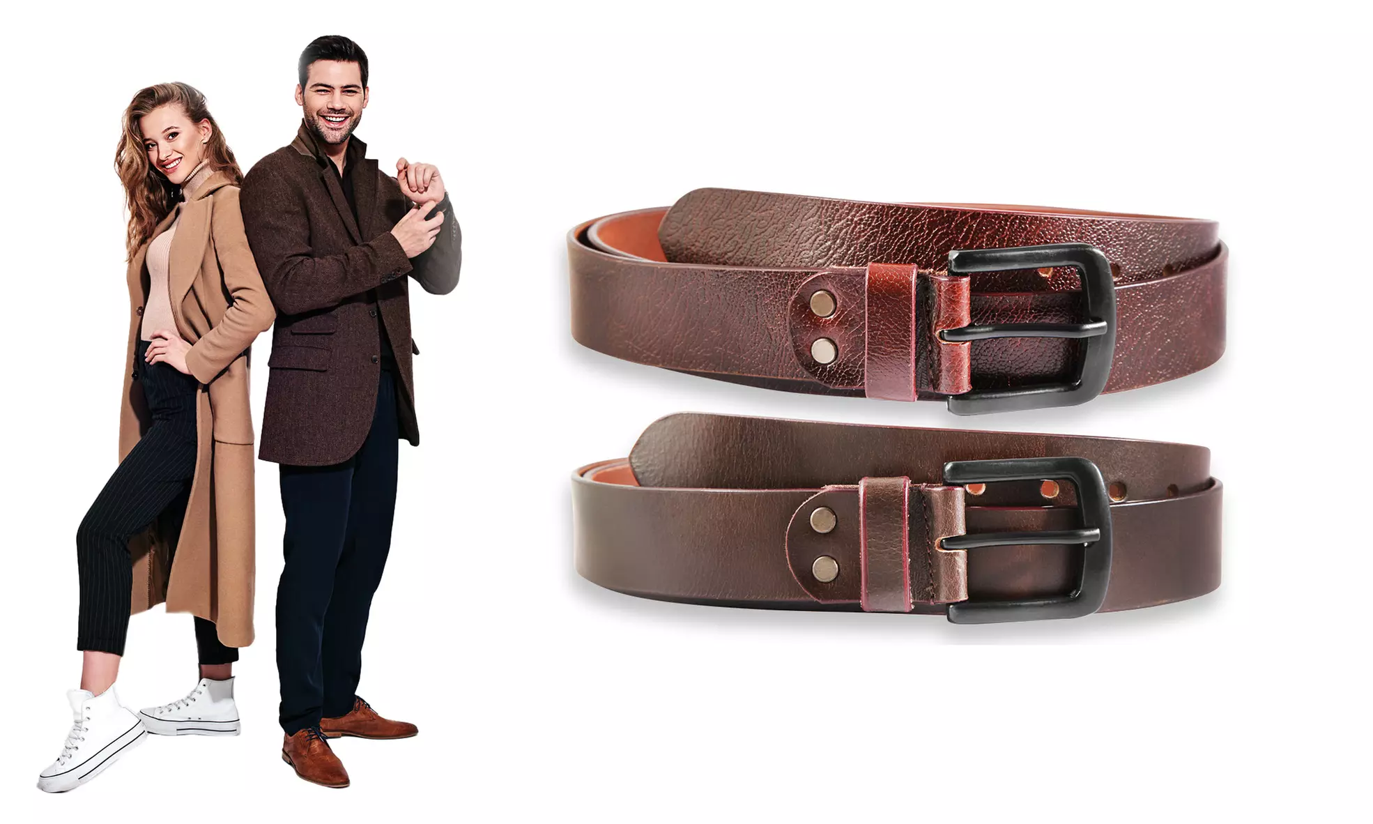 1x oder 2x Leonardo Verrelli Unisex-Gürtel aus Büffelleder im Modell und in der Länge nach Wahl - Primary Image