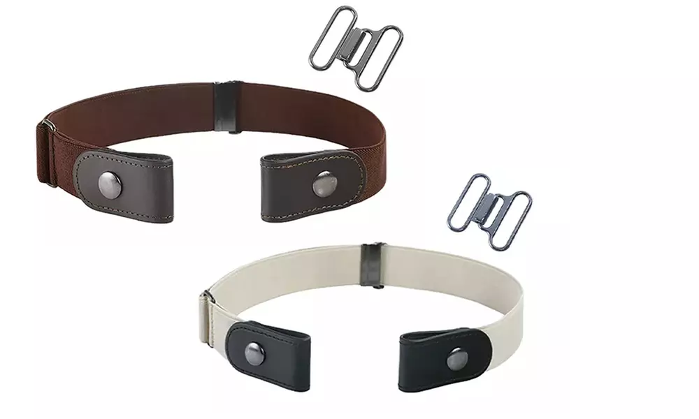 1x oder 2x schnallenloser, elastischer Gürtel