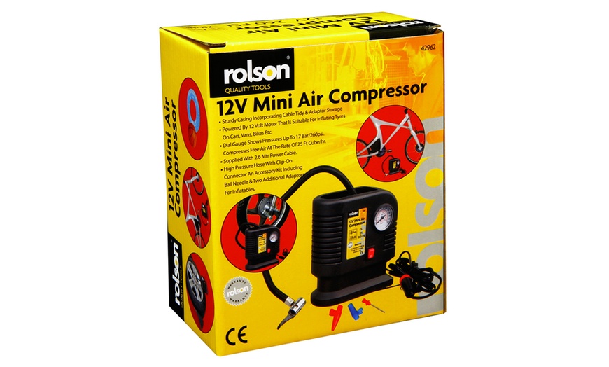 Image 1: Rolson 12V Mini Air Compressor