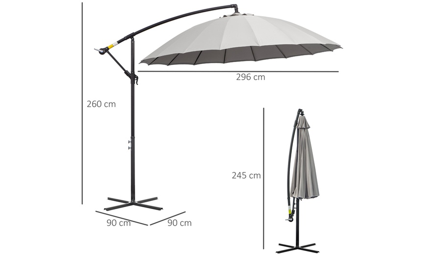 Image 11: Outsunny 3m Shanghai Parasol