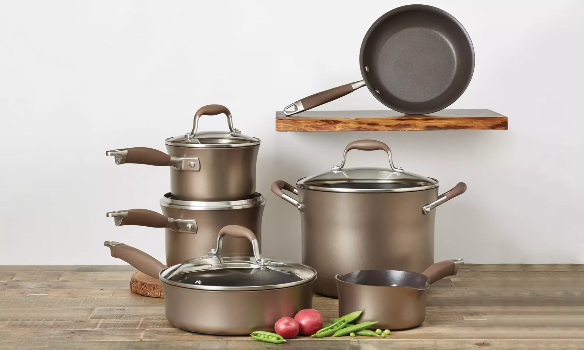 Anolon Advanced Bronze Hard-Anodized Nonstick Cookware Set (10-Piece) - Primary Image