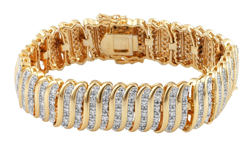 14K Gold Plated 2.00 CTTW Diamond Bracelet by Brilliant Diamond | Groupon