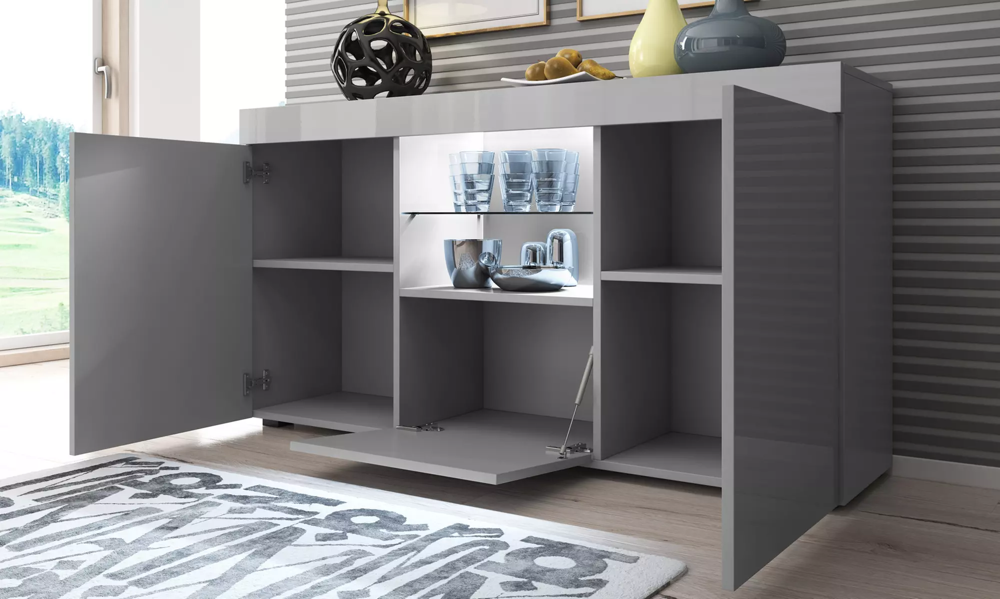 Sideboard Sefora mit LED-Beleuchtung