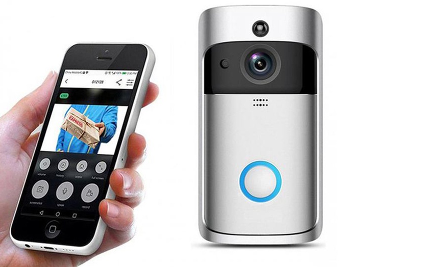 Image 1: WiFi Video Smart Doorbell with Batteries and Optional Chime