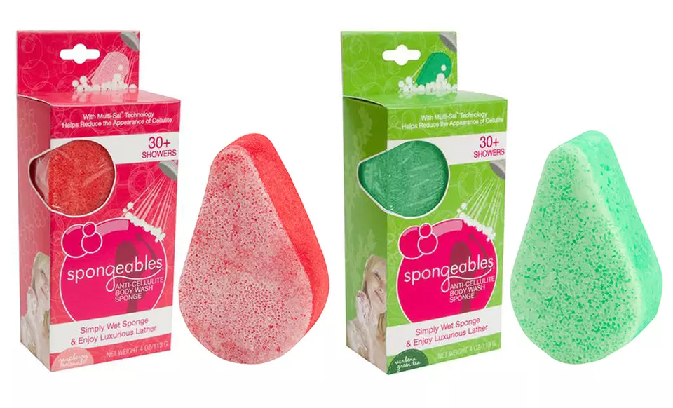 2-Pack Spongeables Anti-Cellulite Body Wash Sponge - Primary Image