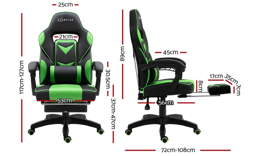 Image 7: Pro Gaming Recliner Chair