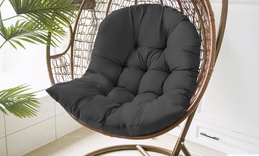 Image 1: Thick Padded Polyester Egg Chair Cushion