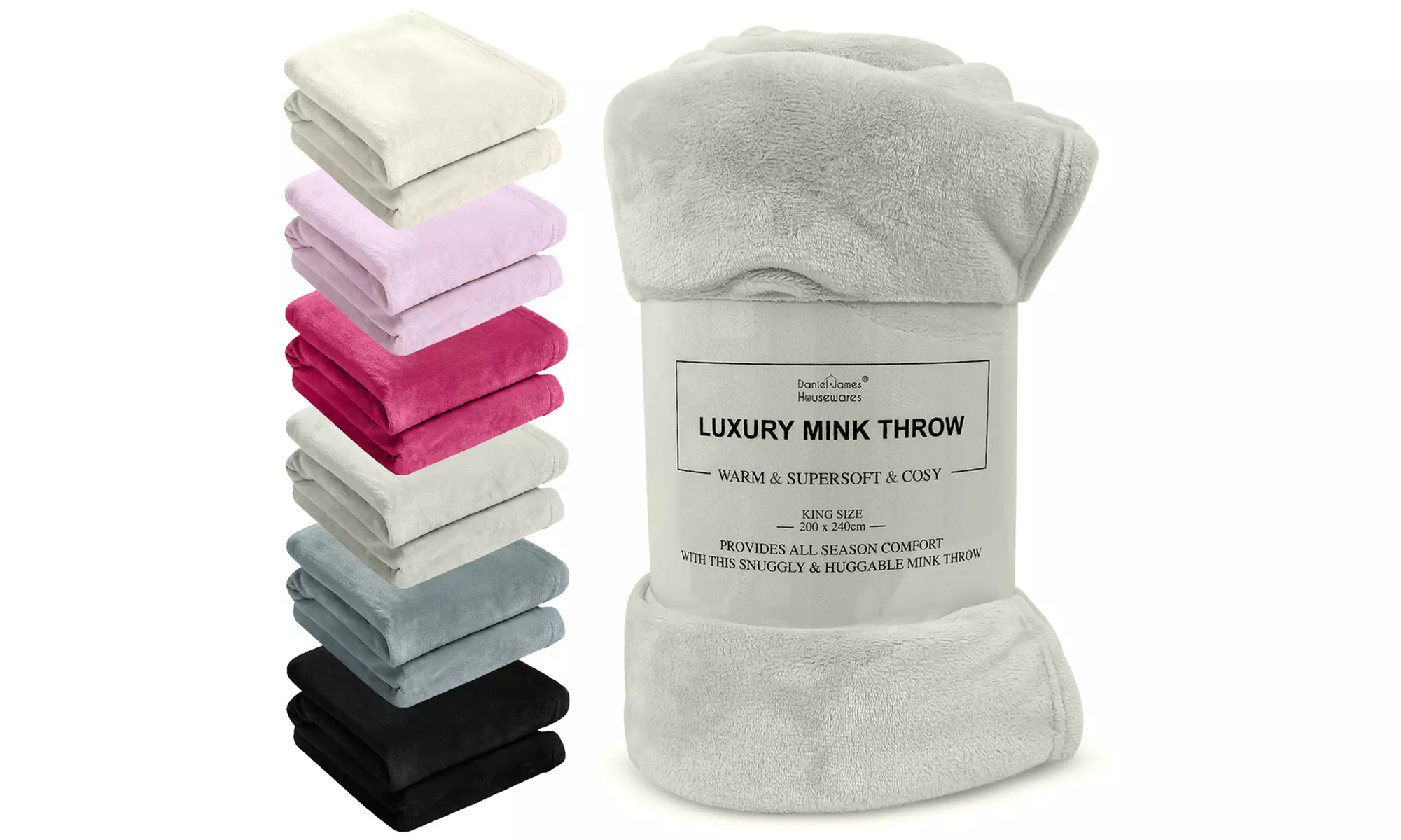 Plush 500gsm Cosy Super Soft Faux Mink Fur Blanket