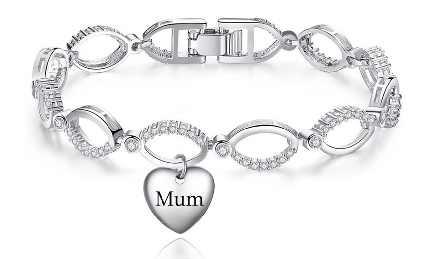 Image 6: Family Heart Charm Link Bracelet