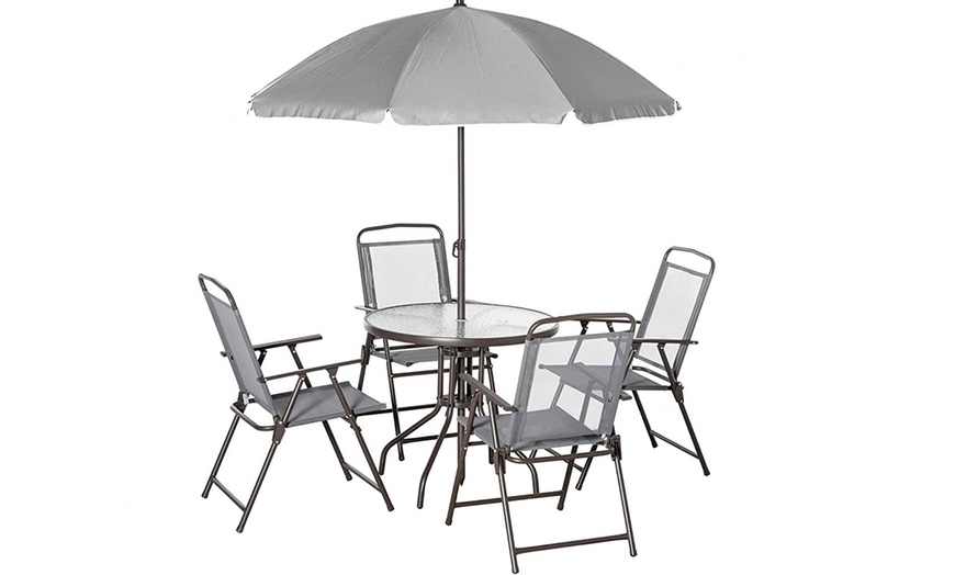 Image 12: Outsunny Six-Piece Garden Bistro Set