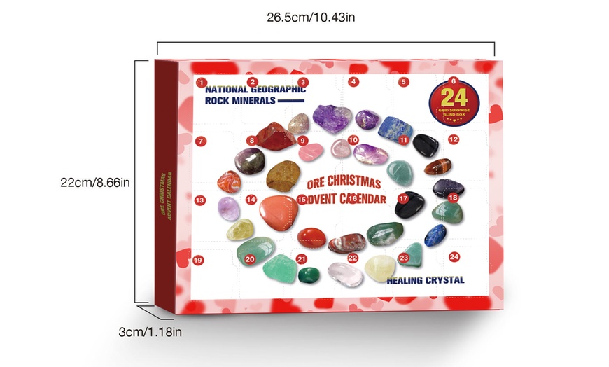 Image 6: 24-Grid Advent Calendar Gem Stone Gift Box