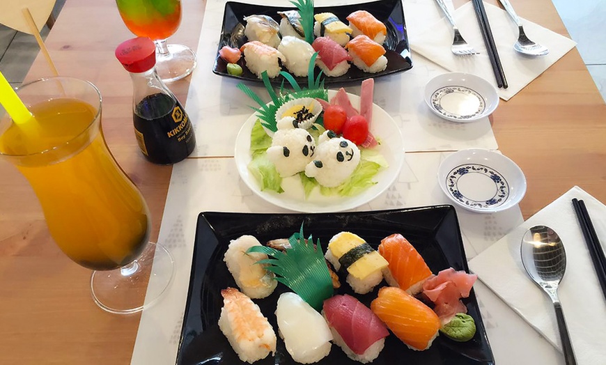 Image 1: Sushi with Bubble Tea for Two