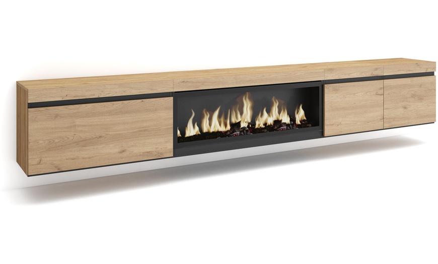 Image 2: Mueble TV '' Cozy'' con Chimenea Eléctrica XXL opcional y almacenaje