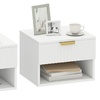 Image 1: HOMCOM Floating Nightstands with Modern Design and Gold Handles