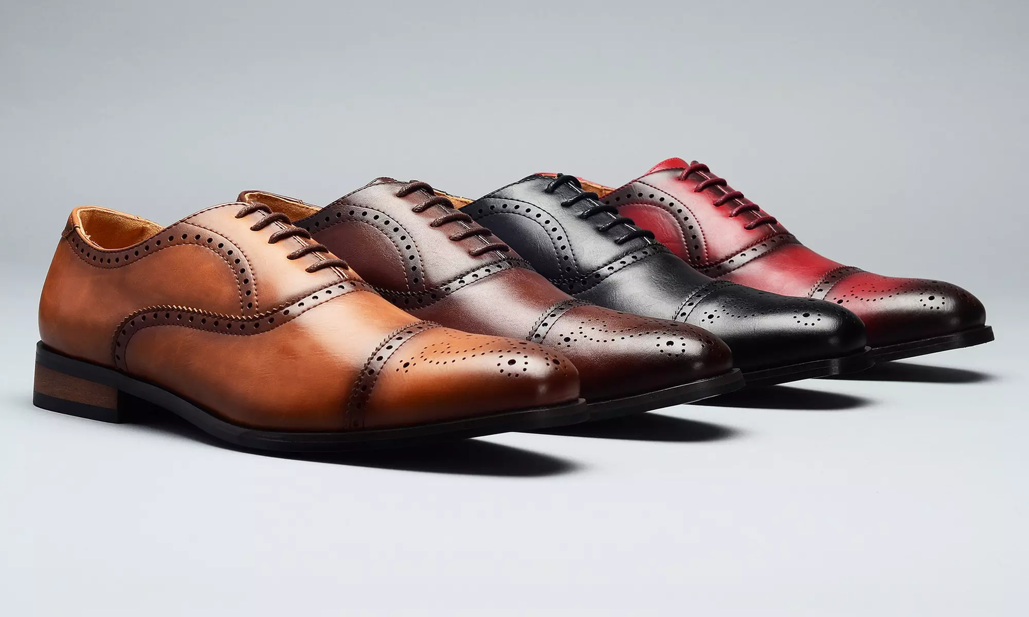 Vincent Cavallo Gino Men's Cap-Toe Brogue Dress Shoes - Primary Image
