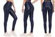 Plus Size Full-Length Wet Look Leggings with Elasticated Waistband - Second Medium