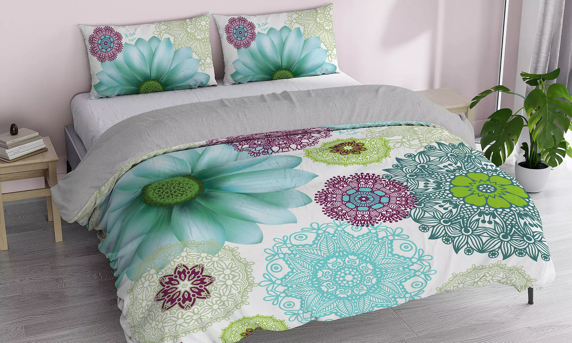 Parure copripiumino Kiosa in stampa digitale