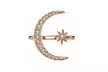 1 ou 3 bagues lune et étoile avec strass, taille unique - Image 3