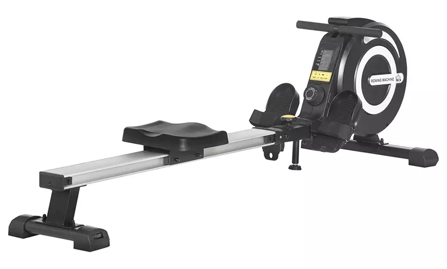 Image 2: HomCom Adjustable Rowing Machine for Indoor Fitness 