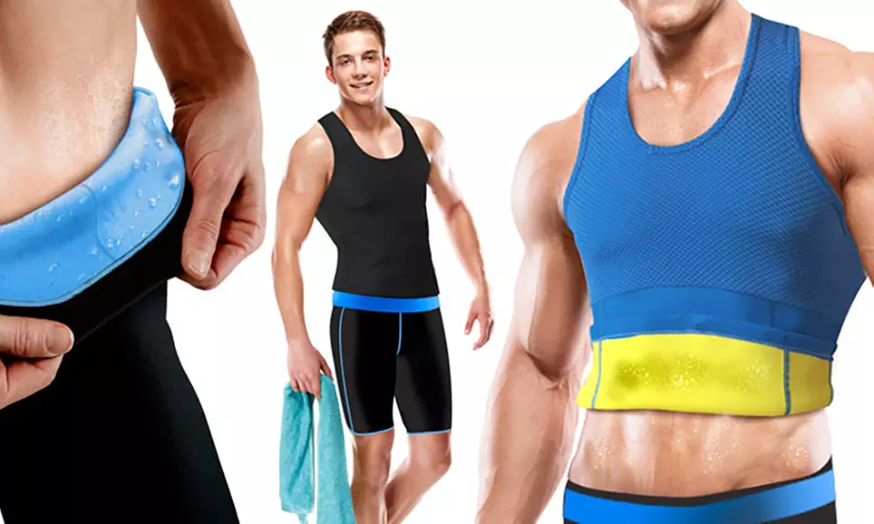 Sauna-T-Shirt oder Sauna-Shorts für Herren in Schwarz oder Blau - Primary Image