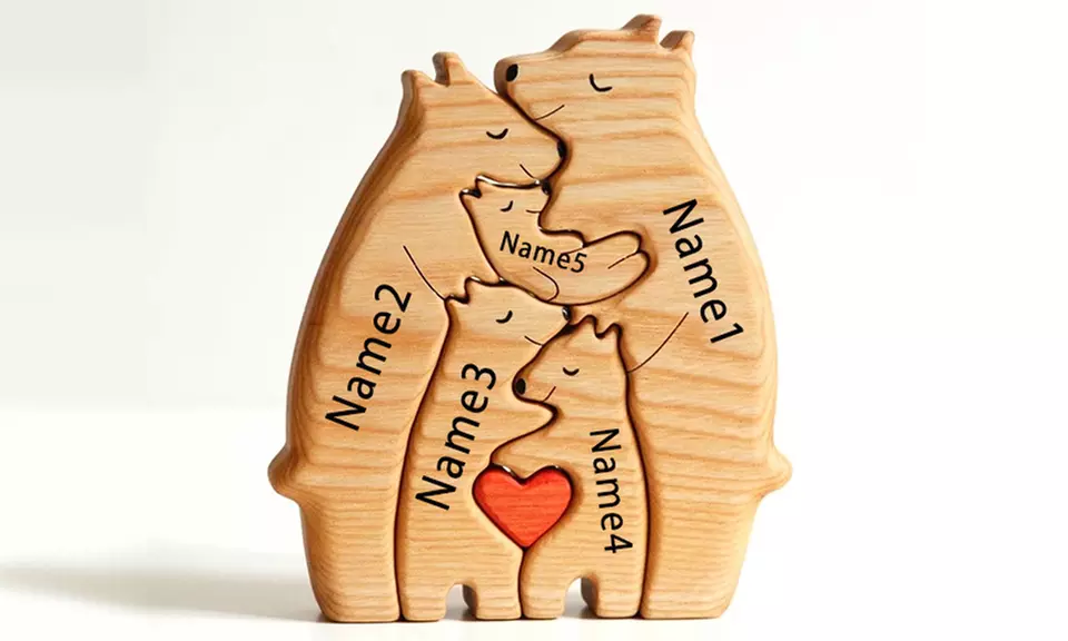 Custom Bear Family Puzzle Figurine: Perfect Gift for Any Occasion
