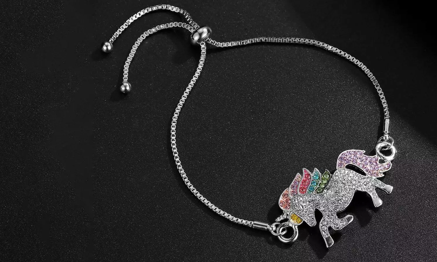 1x oder 2x Halskette oder Armband mit Einhorn-Anhänger für Kinder