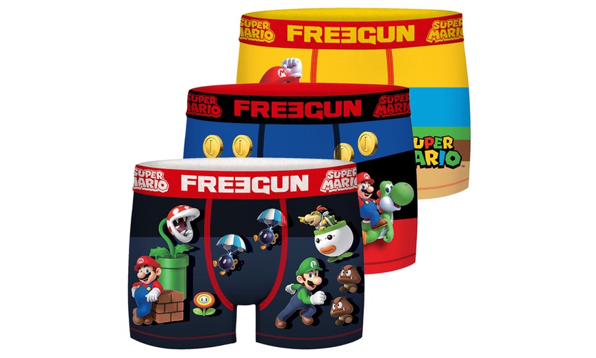 Image 3: Lot de 3, 4 ou 5 boxers hommes Mario Kart de la marque Freegun