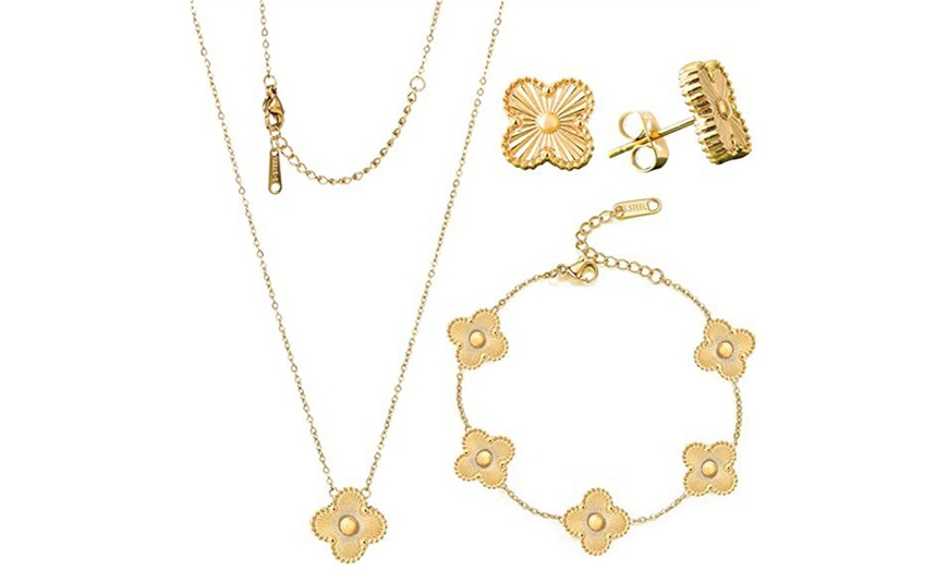 Image 13: Four-Leaf Clover Themed Jewellery Set 