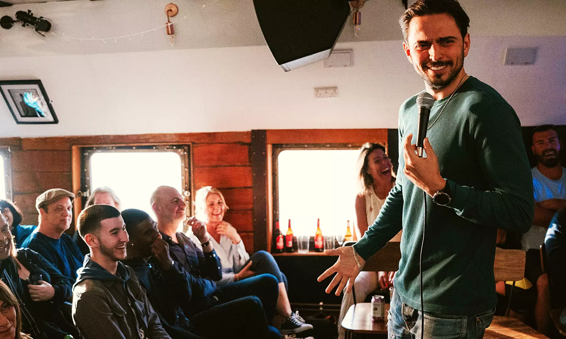 Boat Comedy Show (+FREE Pizza & Drink) Dark Stand-up