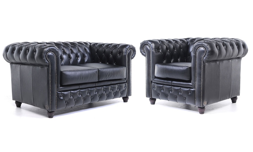 Image 47: Sofas Chesterfield en cuir authentiques 