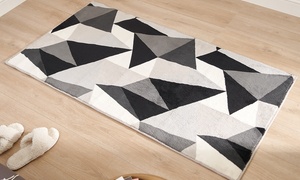 Geometric Print Fleece Rug 