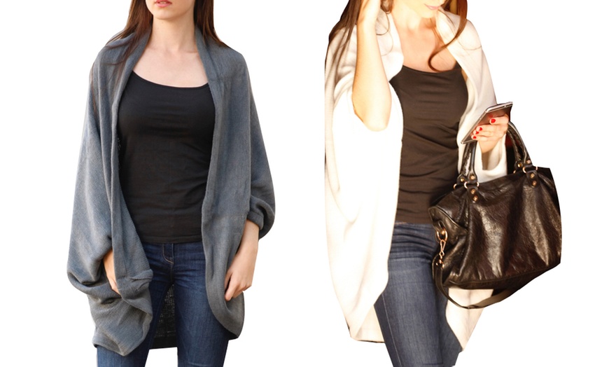 Image 12: Women's Oversize Batwing Cardigan