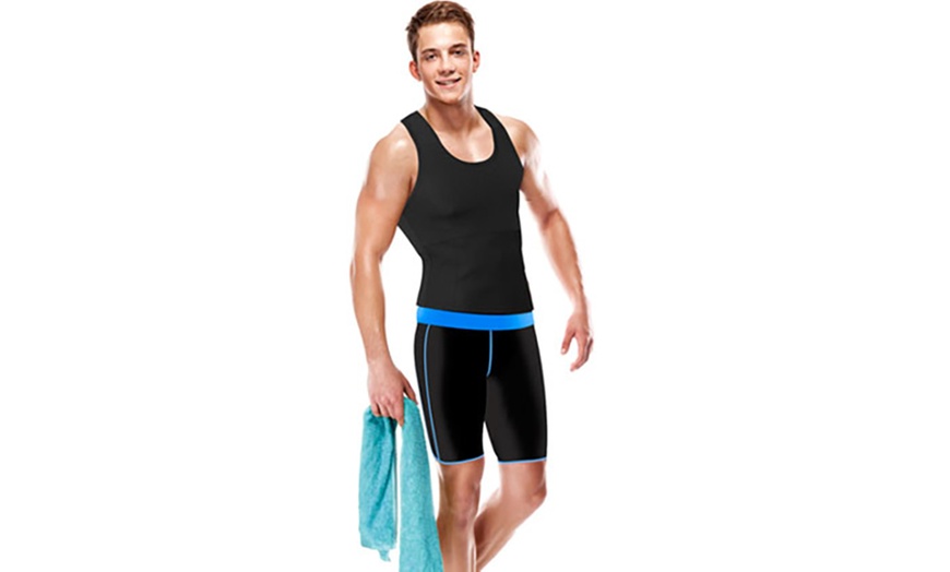 Image 3: Men's Sauna Top and Shorts