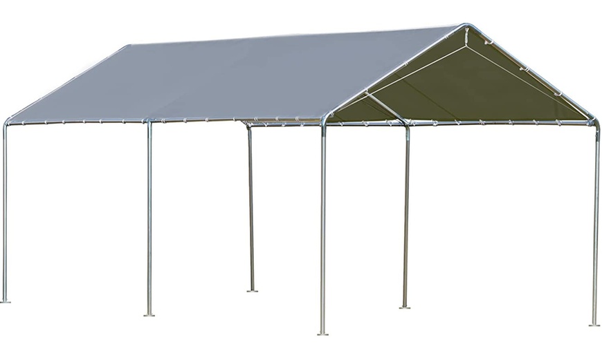 Image 8: Outsunny Carport Garage Car Shelter