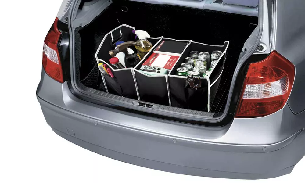 Foldable Car Trunk Organizer with Cooler - Primary Image