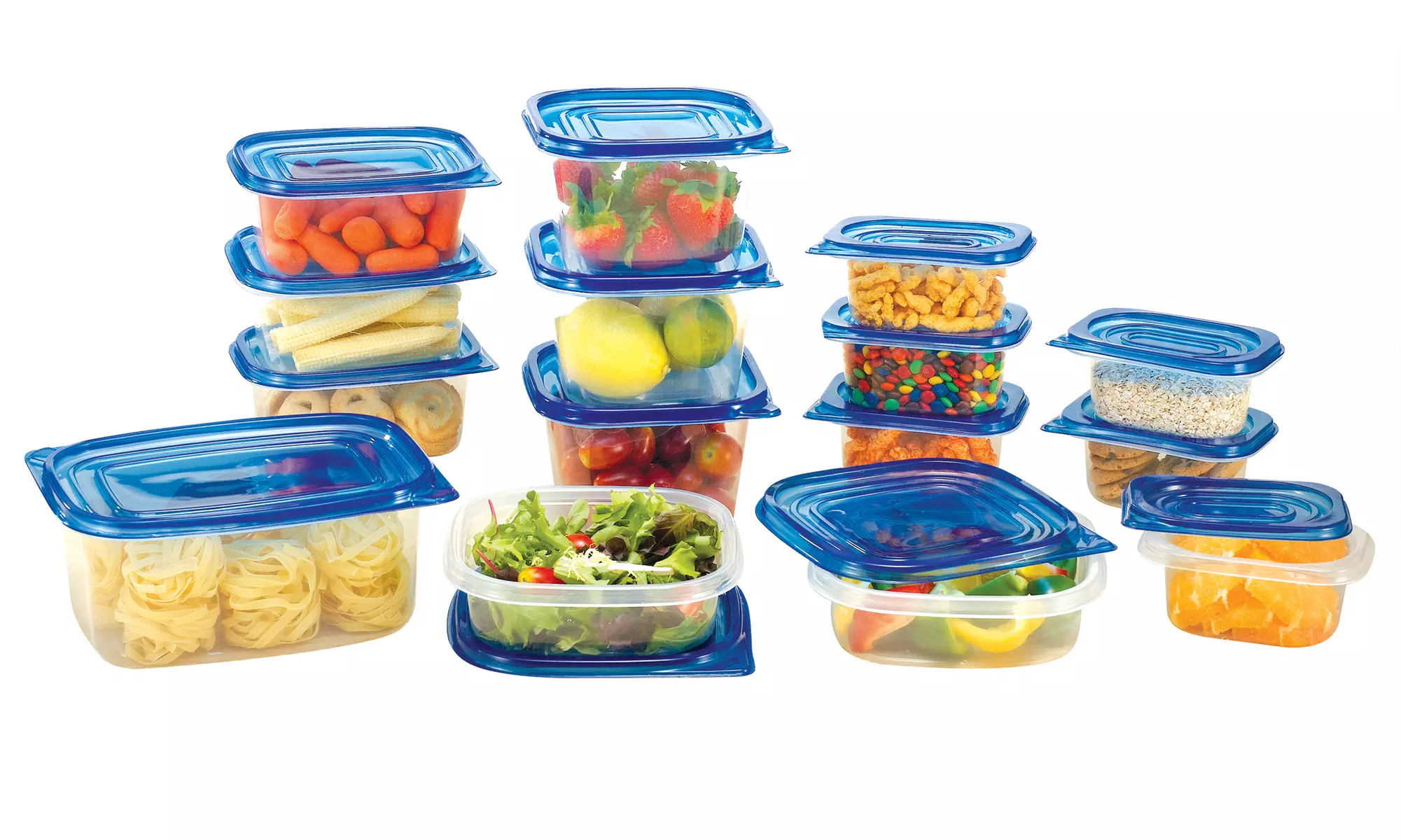Reusable Plastic Food Storage Container Set (30 or 50-Piece) - Primary Image