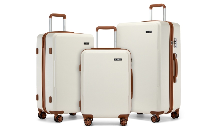Image 19: One or Three Minimalist Design Hard Shell Luggage Set with TSA Lock 